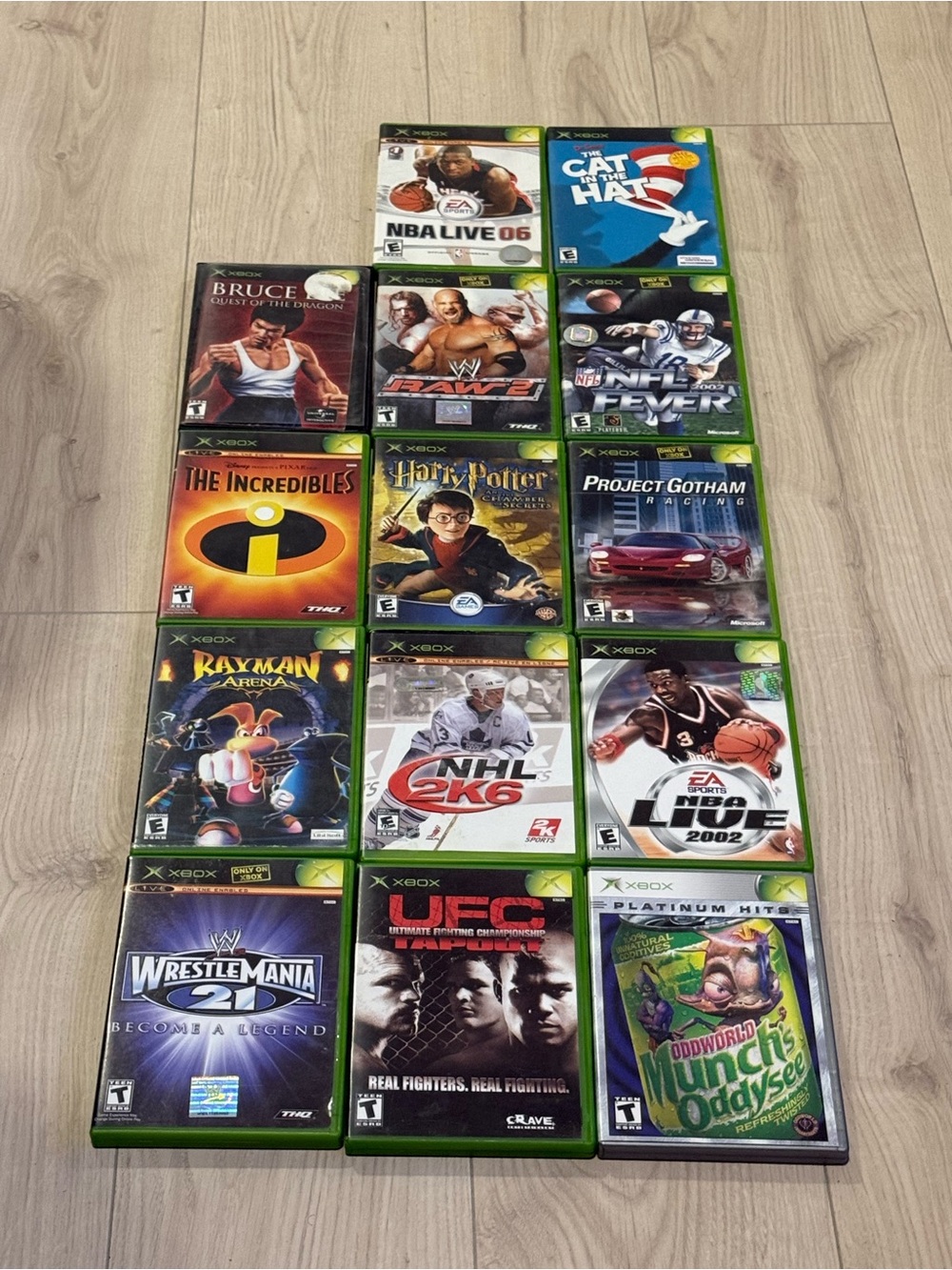 Original Xbox Game Lot 14 Games - WWE NBA NFL Harry Potter Oddworld